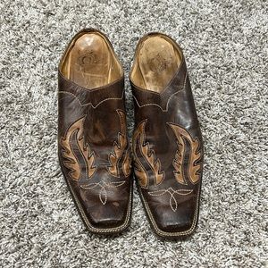 Size 9B cowboy open back heels